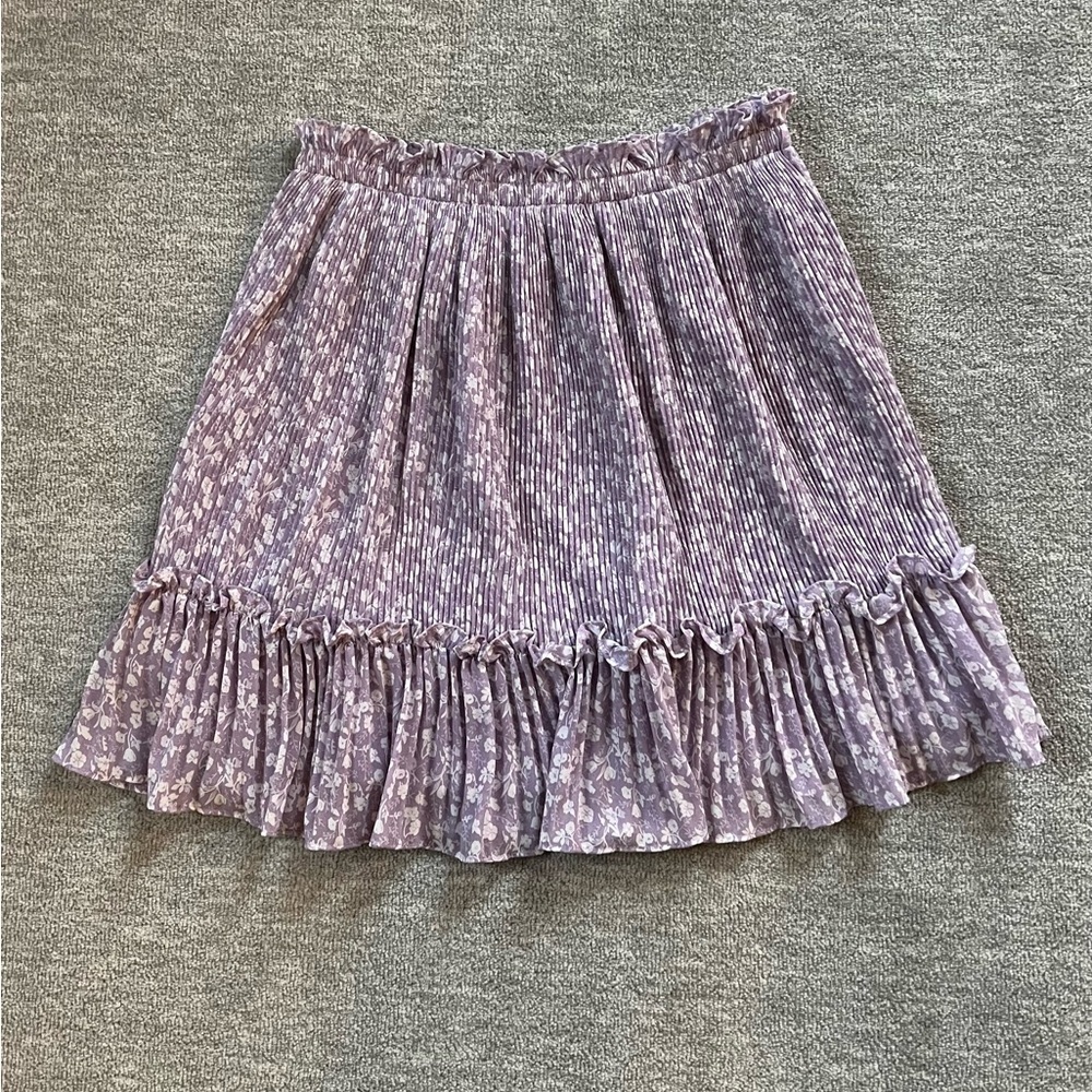 She + Sky Lavender Floral Mini Skirt Sz. M